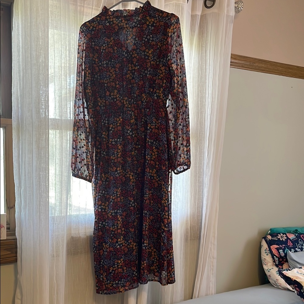 Draper James Red and Yellow Long Sleeve Sundress - Picture 4 of 5
